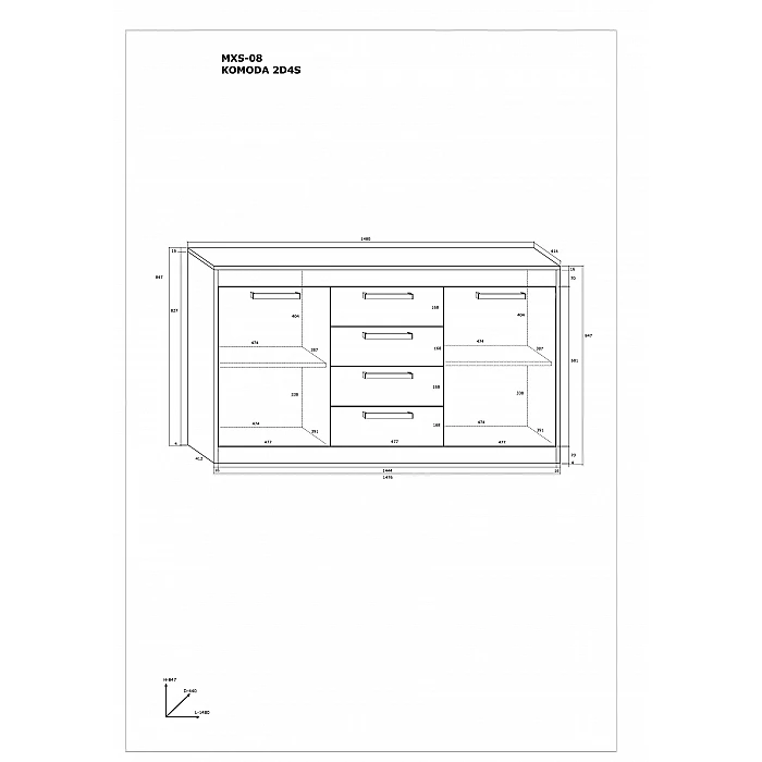 Kumode  "MAXIMUS" 148x84.7x41.4