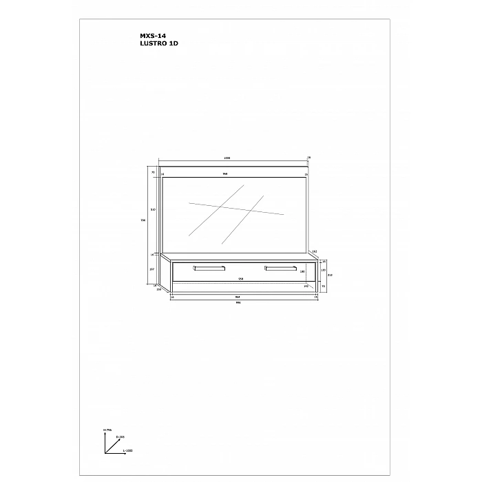 Spogulis "MAXIMUS" (glancēts) 100x79.6x16
