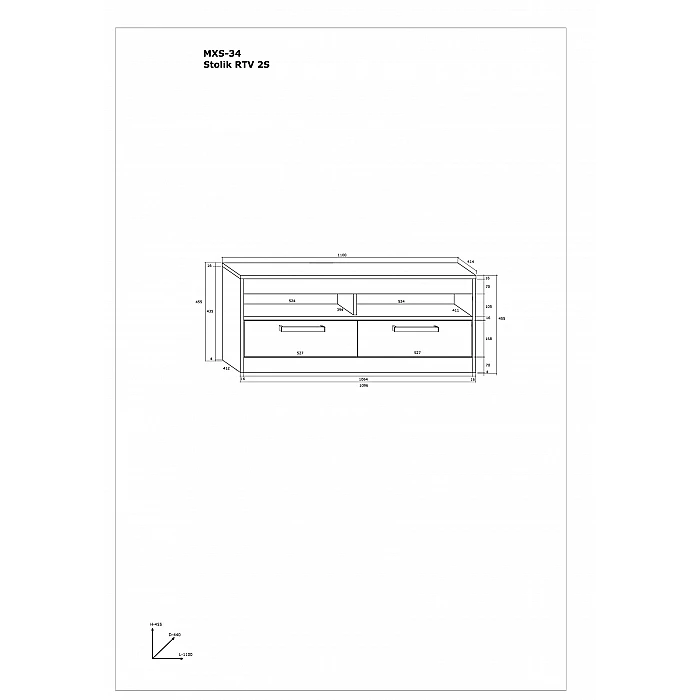 MAXIMUS TV Stand (Gloss) 110 x 45.5 x 41.4 cm