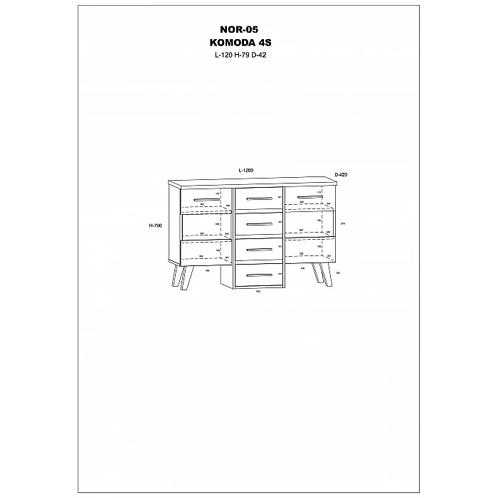 Kumode "NORDIS" 120X79X42