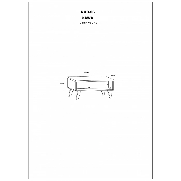 Журнальный стол NORDIS 80x40x80