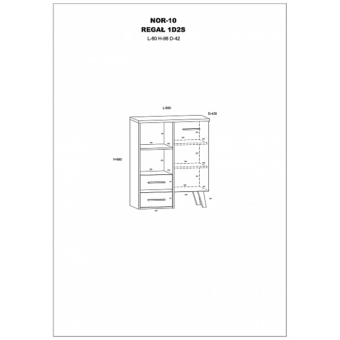 Plaukts "NORDIS" 80X96X42