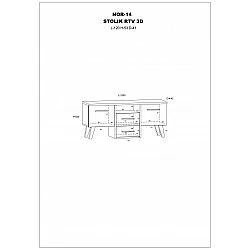 TV galds "NORDIS" 120X53X41