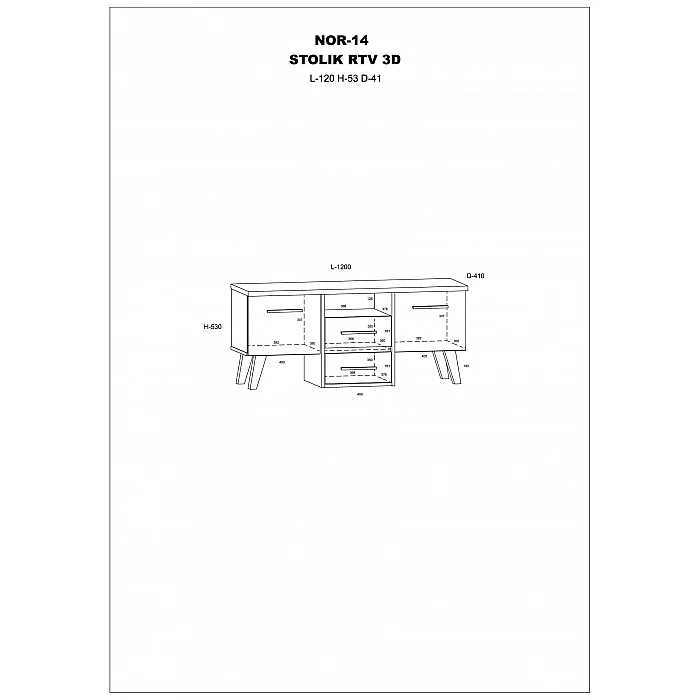 TV galds "NORDIS" 120X53X41