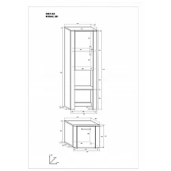 Plaukts "NOTTI" (divdaļīgs) 50.2x151x36/50.2x44x46