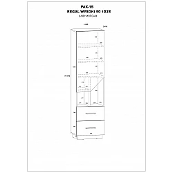 Plaukts "PAX" 50x187x43