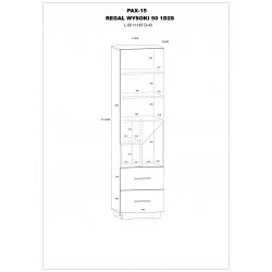 Plaukts "PAX" 50x187x43