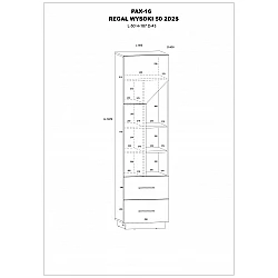 Plaukts "PAX" 50x187x43