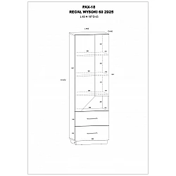 Plaukts "PAX" 60x187x43