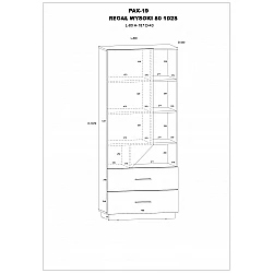 Plaukts "PAX" 80x187x43