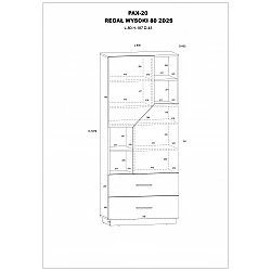 Plaukts "PAX" 80x187x43
