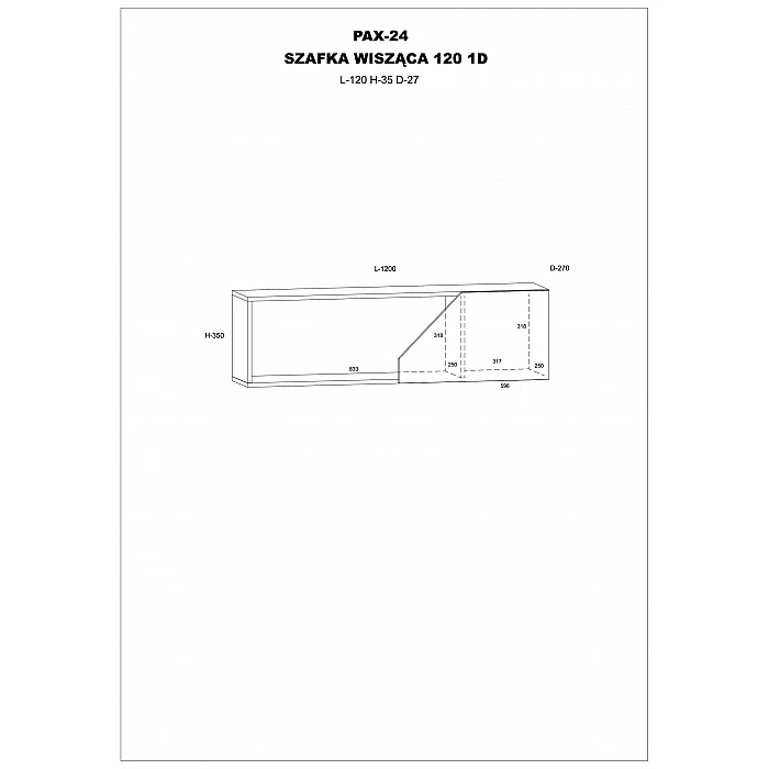 Piekarināms plaukts "PAX" 120x35x27