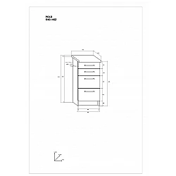 Virtves skapītis "POLO" 40x82.5x60
