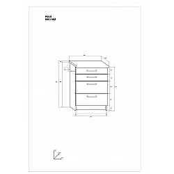 Virtves skapītis "POLO" 60x82.5x60