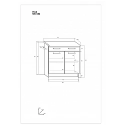 Virtves skapītis "POLO" 80x82.5x60