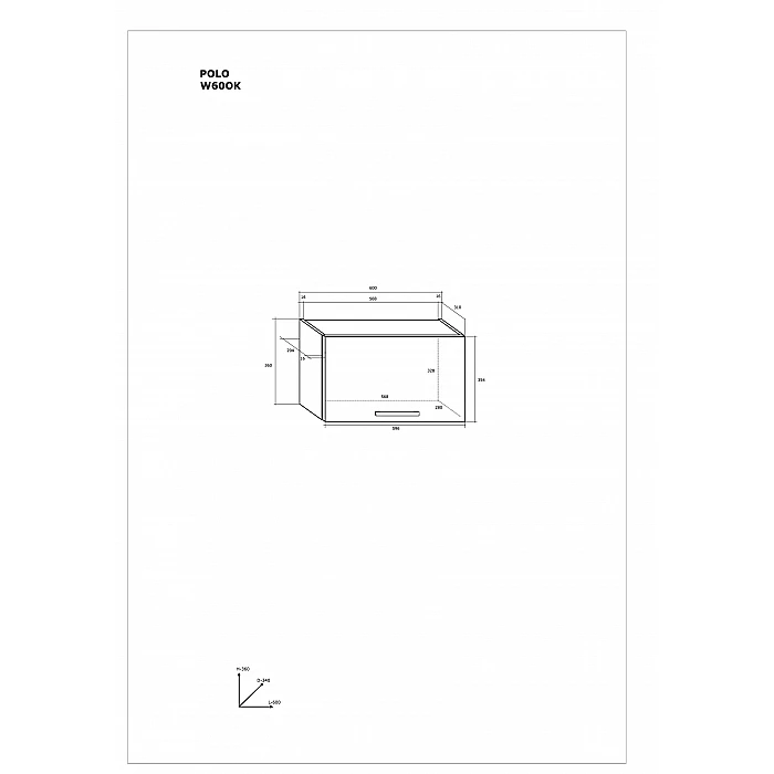 Virtves skapītis "POLO" 60x35.4x31