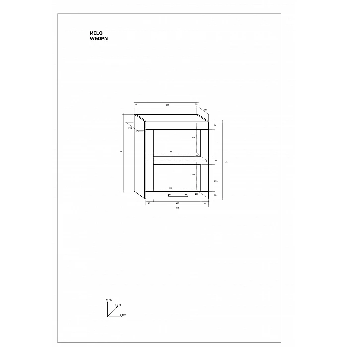 Virtves skapītis "POLO" 59.6x72x31.1