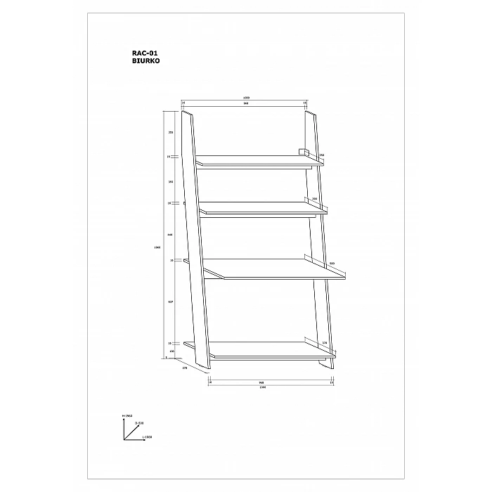 Plaukts "RACK" 100x196x37