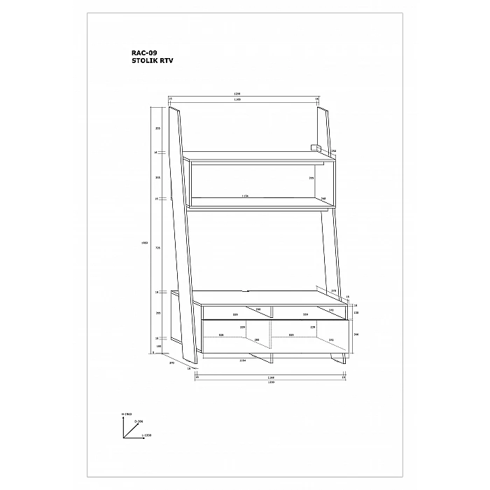 TV тумба RACK 120x196x37