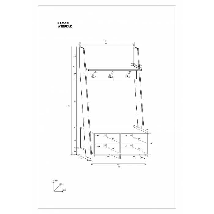 Вешалка-полка для прихожей 