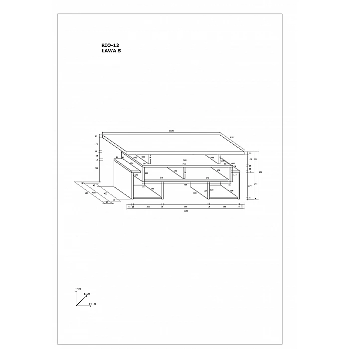 Žurnālgalds "RIO" 110x47.8x62