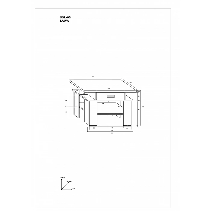 Журнальный стол «SOLO» (глянцевый) 80x52x80
