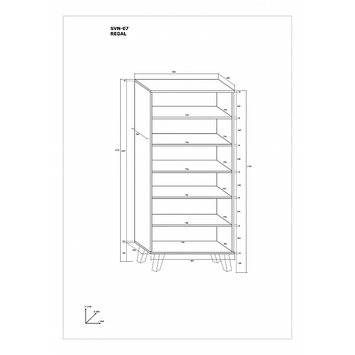 Plaukts "SVEN" 80x173.9x38
