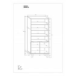 Plaukts "SVEN" (glancēts) 80x173.9x38