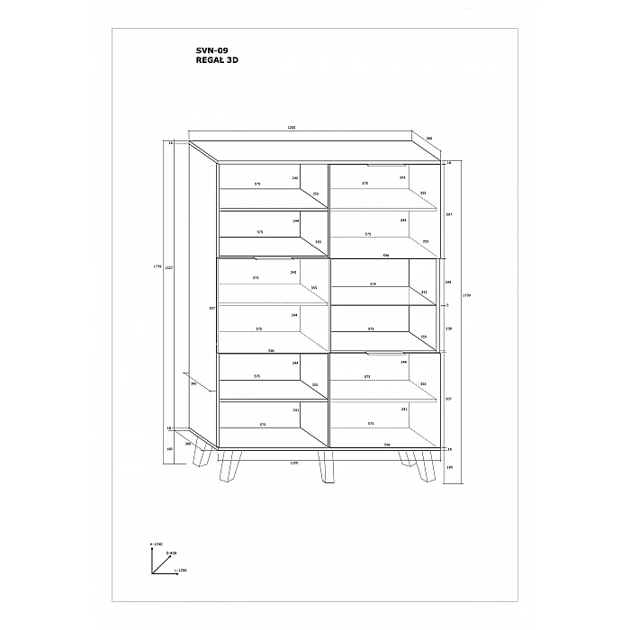 Plaukts "SVEN" 120x173.9x38