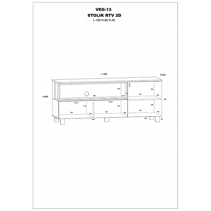 TV galds "VEGAS" 150x60x42