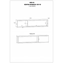 Piekarināms plaukts "VEGAS" 150x33x32