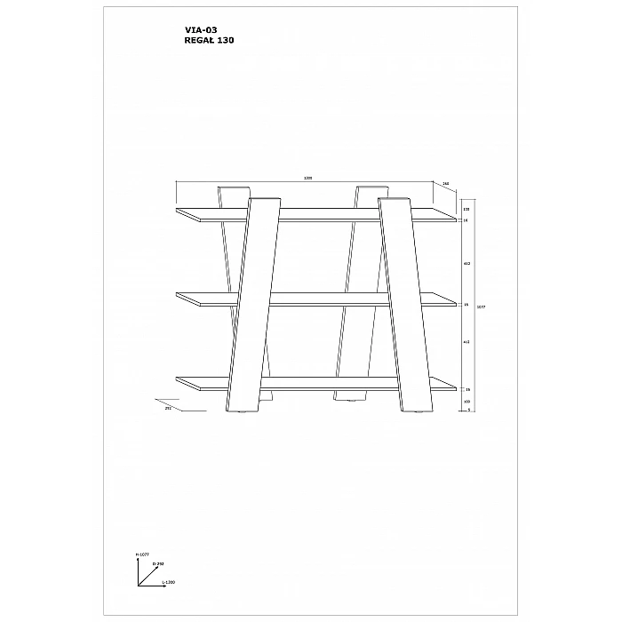 Plaukts "VIA" 130x107.7x26