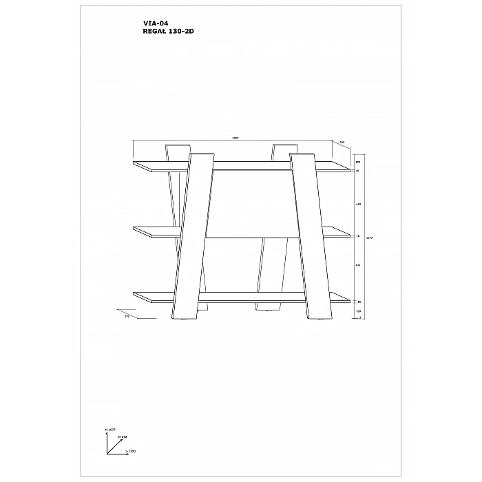 Plaukts "VIA" 130x107.7x26