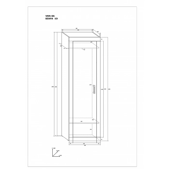 VERIN Gloss Cabinet 59.4x198.5x40 cm