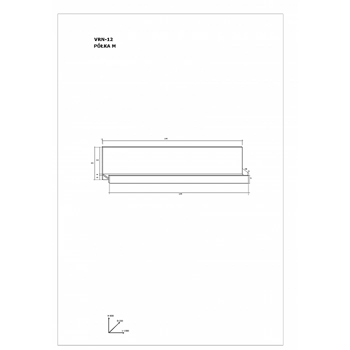 VERIN Wall-Mounted Shelf (Glossy) 130×30×18.8 cm