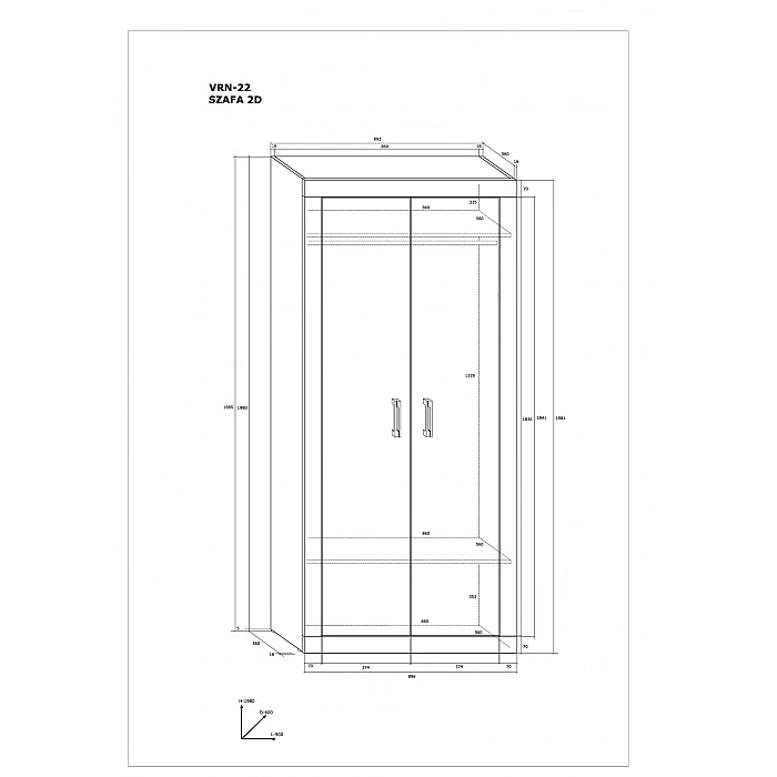 Skapis "VERIN" 89.2x198.5x56