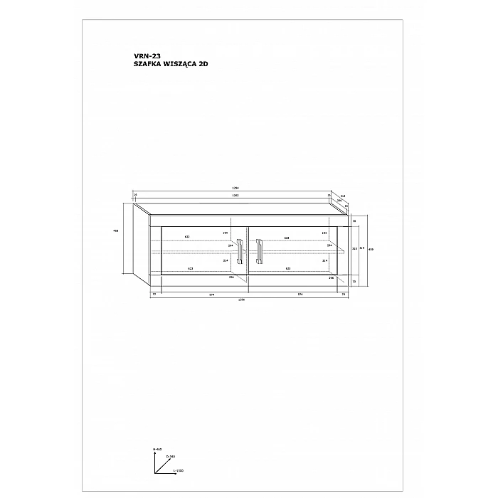 Piekarināms plaukts "VERIN" (glancēts) 129.4x45.8x31.2