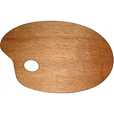 Деревянная палитра для красок — овальная (18 x 24 см)