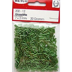 Glass cylinders - silvered, dark green (D 2 mm, 20 g)