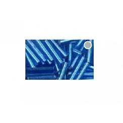 Glass beads cylinders - silvered, dark blue (D 2 mm, 20 g)