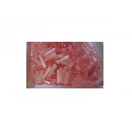 Stikla cilindri - sudraboti, pasteļu rozā (D 2 mm, 20 g)