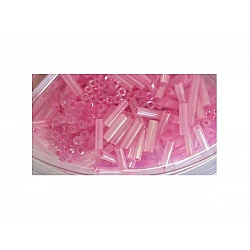 Glass Bugle Beads - Silvered Dark Pink (Ø 2 mm, 20 g)
