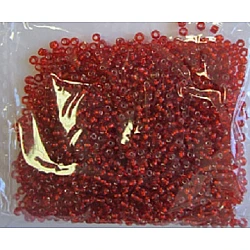 Glass beads - transparent orange-red (Ø 2 mm, 20 g)