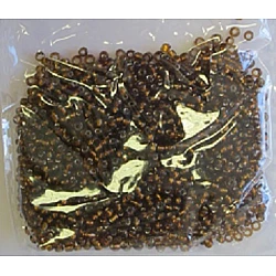 Стеклянные бусины — прозрачные, бронзово-тёмно-коричневые (D 2 мм, 20 г)