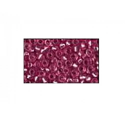 Glass Beads - Transparent Silvered Raspberry Pink (D 2 mm, 20 g)