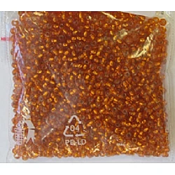 Glass beads - transparent, silvered orange (D 2 mm, 20 g)