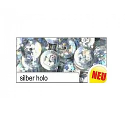 Decorative Glitters - Silver Holographic (D 6 mm, 1400 pcs)