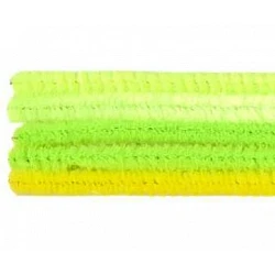 Пушистые проволоки — жёлто-зелёные/неоновые (D 6 мм, L 30 см, 25 шт.)