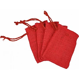 Jute Bag - Red (9 x 13 cm)