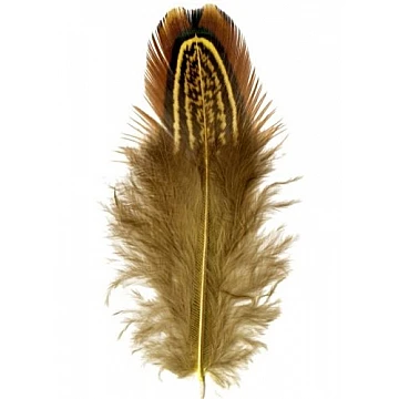 Фазаньи перья с узором (6–8 см, 22 шт.) — жёлтые
